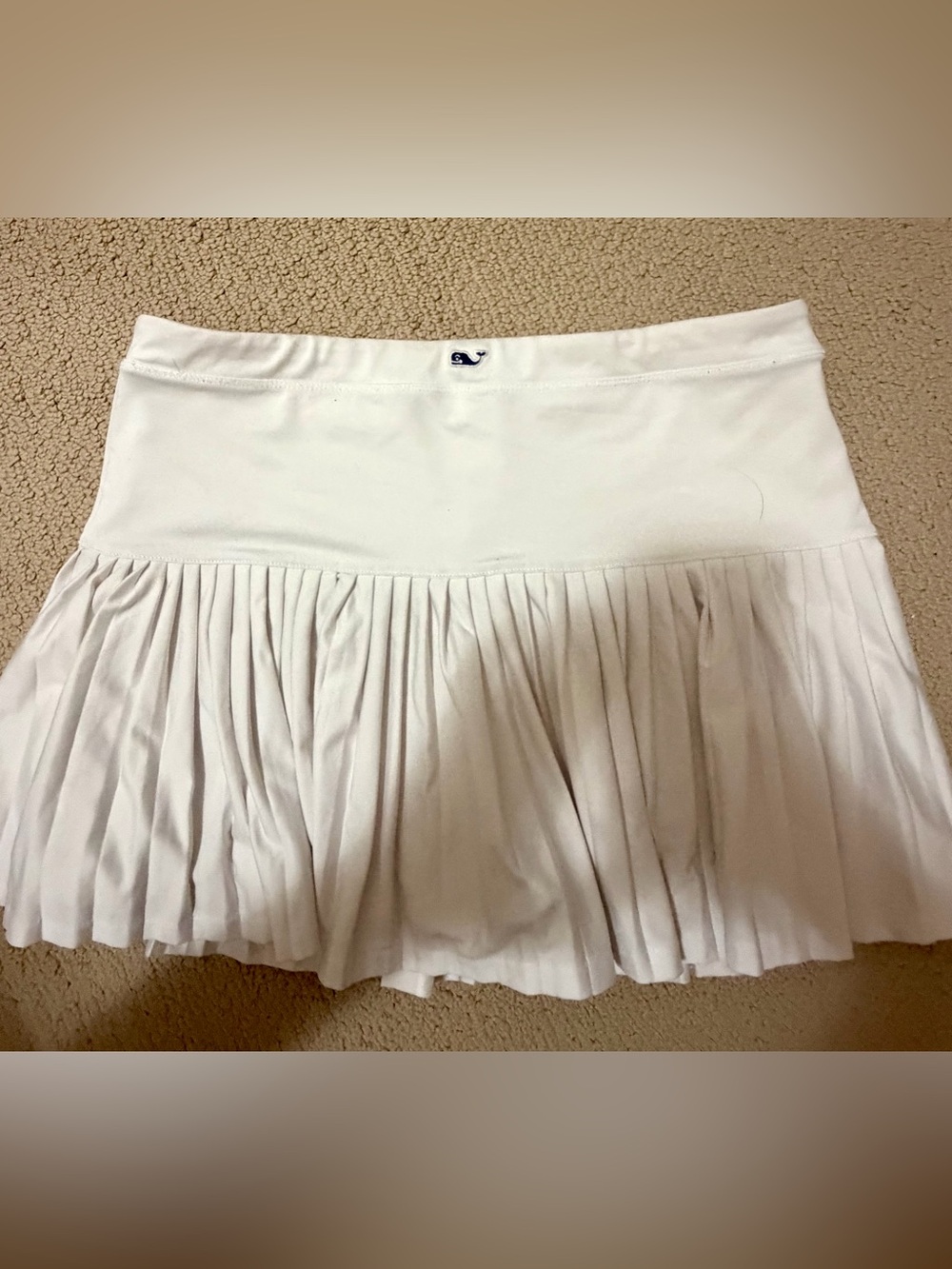 Vineyard Vines White Pleated Tennis Skirt with Logo- girls white skirt